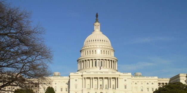 A pretty traditional shot of the US Capitol.