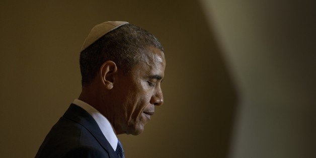 US President Barack Obama speaks at the Adas Israel Congregation May 22, 2015 in Washington, DC. AFP PHOTO/BRENDAN SMIALOWSKI
