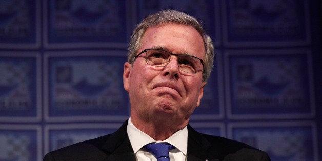 DETROIT, MI - FEBRUARY 4: Former Florida Governor Jeb Bush speaks at the Detroit Economic Club February 4, 2015 in Detroit, Michigan. Bush, the son of former republican President George H.W. Bush and the brother of former republican President George W. Bush, is considering becoming a republican candidate for the 2016 presidential election. (Photo by Bill Pugliano/Getty Images)