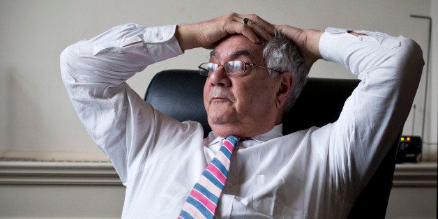 In this photo taken Dec. 12, 2012, Rep. Barney Frank, D-Mass., the nation's most prominent gay politician, leans back in his chair as he talks about his impending retirement during an interview with The Associated Press, on Capitol Hill in Washington. (AP Photo/J. Scott Applewhite)