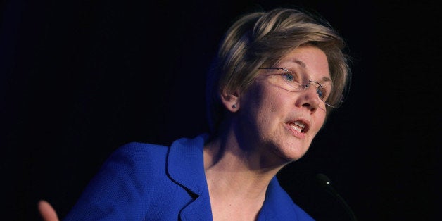 WASHINGTON, DC - APRIL 13: Sen. Elizabeth Warren (D-MA) delivers remarks during the Good Jobs Green Jobs National Conference