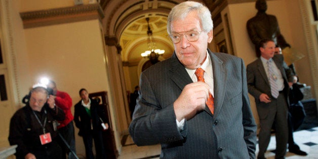 Former House Speaker, Rep. Dennis Hastert, R-Ill., walks through Statuary Hall on Capitol Hill in Washington, Thursday, Nov. 15, 2007, after delivering a speech on the House floor where he announced his plans to leave the House of Representatives by the end of the year. (AP Photos/Susan Walsh)