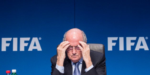 FIFA President Joseph Blatter s attends a news conference following the FIFA Executive Committee meeting in Zurich, Switzerland, on Friday, March 20, 2015. Among many topics, the Committee discussed the 2022 FIFA World Cup in Qatar. (AP Photo/Keystone,Ennio Leanza)