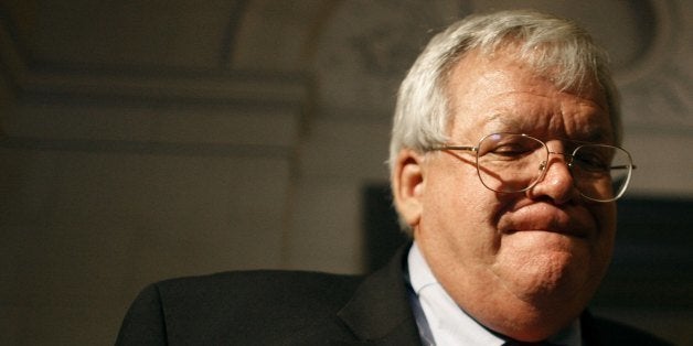 WASHINGTON - NOVEMBER 17: U.S. Speaker of the House Dennis Hastert (R-IL) leaves the House Republican Conference leadership elections alone on Capitol Hill November 17, 2006 in Washington, DC. Hastert is the longest-serving Speaker of the House but is now scorned for losing control of the House to the Democrats in the 2006 midterm elections. (Photo by Chip Somodevilla/Getty Images)