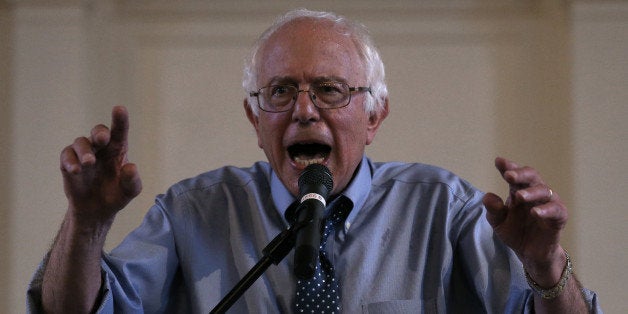 PORTSMOUTH, NH - MAY 27: Democratic presidential candidate and U.S. Sen. Bernie Sanders (I-VT) delivers remarks at a town me