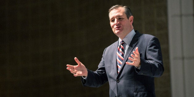 GREENVILLE, SC - MAY 09: Republican presidential candidate U.S. Sen. Ted Cruz (R-TX) speaks during the Freedom Summit on May 9, 2015 in Greenville, South Carolina. Cruz joined eleven other potential candidates in addressing the event hosted by conservative group Citizens United. (Photo by Richard Ellis/Getty Images)