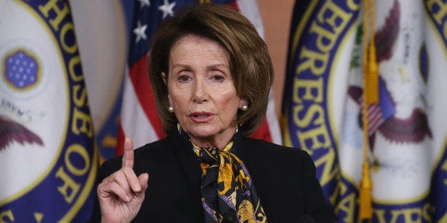 WASHINGTON, DC - MAY 21: House Minority Leader Nancy Pelosi (D-CA) speaks to the media on Capitol Hill May 21, 2015 in Washington, DC. Pelosi spoke about issues before Congress during her weekly news conference. (Photo by Mark Wilson/Getty Images)