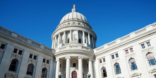 The Wisconsin State Capitol building on December 24, 2011 in Madison, Wisconsin. AFP PHOTO/Karen BLEIER (Photo credit should