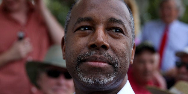 MT PLEASANT, SC - MAY 26: Republican presidential hopeful Ben Carson attends a campaign stop at the Mount Pleasant Farmers M