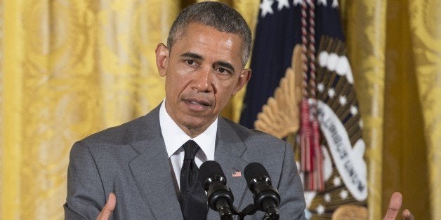 US President Barack Obama speaks during an event with 75 emerging leaders from the Association of Southeast Asian Nations (ASEAN) as part of the Young Southeast Asian Leadership Initiative (YSEALI) in the East Room of the White House in Washington, DC, June 1, 2015. The group comprises young leaders from across a range of academic and professional disciplines, where they will further develop their professional and leadership skills through fellowships, workshops and people-to-people relationships. AFP PHOTO/ SAUL LOEB (Photo credit should read SAUL LOEB/AFP/Getty Images)