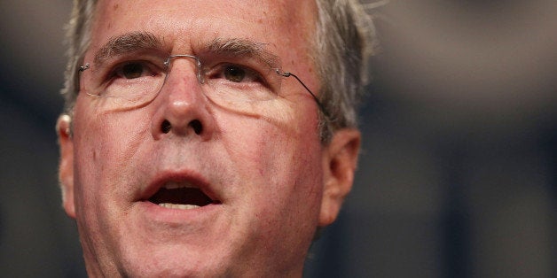 ORLANDO, FL - JUNE 02: Former Florida Governor Jeb Bush and possible Republican presidential candidate speaks during the Rick Scott's Economic Growth Summit held at the Disney's Yacht and Beach Club Convention Center on June 2, 2015 in Orlando, Florida. Many of the leading Republican presidential candidates are scheduled to speak during the event. (Photo by Joe Raedle/Getty Images)