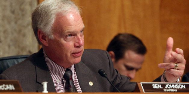 WASHINGTON, DC - APRIL 22: Chairman Ron Johnson (R-WI) speaks during a Senate Homeland Security and Governmental Affairs Committee hearing April 22, 2015 in Washington, DC. The committee heard testimony on Securing the Border and understanding threats and strategies for the northern US border. (Photo by Mark Wilson/Getty Images)
