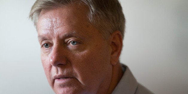 WATERLOO, IA - JUNE 05: Republican presidential hopeful Sen. Lindsey Graham (R-SC) speaks at a campaign stop at Veteran of Foreign Wars (VFW) Post 1623 on June 5, 2015 in Waterloo, Iowa. Graham is scheduled to join other Republican presidential contenders tomorrow during a Roast and Ride event hosted by freshman Sen. Joni Ernst (R-IA).The event will feature a motorcycle tour, a pig roast, and speeches from 2016 presidential hopefuls. (Photo by Scott Olson/Getty Images)