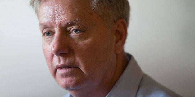 WATERLOO, IA - JUNE 05: Republican presidential hopeful Sen. Lindsey Graham (R-SC) speaks at a campaign stop at Veteran of Foreign Wars (VFW) Post 1623 on June 5, 2015 in Waterloo, Iowa. Graham is scheduled to join other Republican presidential contenders tomorrow during a Roast and Ride event hosted by freshman Sen. Joni Ernst (R-IA).The event will feature a motorcycle tour, a pig roast, and speeches from 2016 presidential hopefuls. (Photo by Scott Olson/Getty Images)