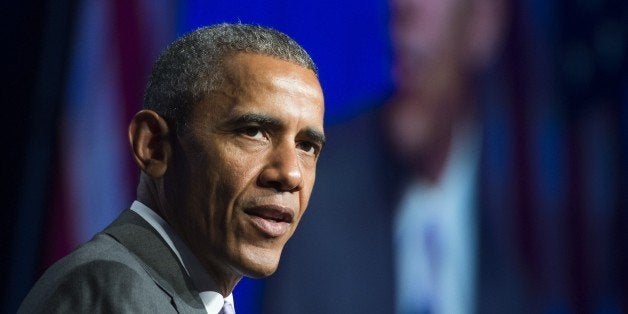 US President Barack Obama speaks about healthcare reforms and the Affordable Care Act, known as Obamacare, during the Catholi
