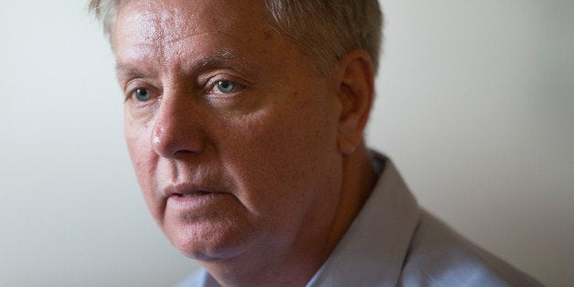 WATERLOO, IA - JUNE 05: Republican presidential hopeful Sen. Lindsey Graham (R-SC) speaks at a campaign stop at Veteran of Foreign Wars (VFW) Post 1623 on June 5, 2015 in Waterloo, Iowa. Graham is scheduled to join other Republican presidential contenders tomorrow during a Roast and Ride event hosted by freshman Sen. Joni Ernst (R-IA).The event will feature a motorcycle tour, a pig roast, and speeches from 2016 presidential hopefuls. (Photo by Scott Olson/Getty Images)