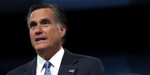 NATIONAL HARBOR, MD - MARCH 15: Former Republican presidential candidate and former Massachusetts Governor Mitt Romney deliv