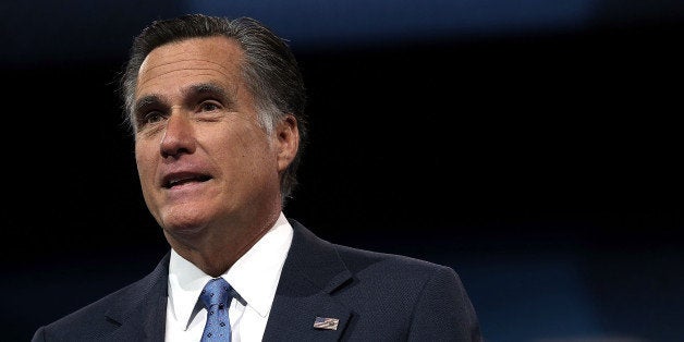 NATIONAL HARBOR, MD - MARCH 15: Former Republican presidential candidate and former Massachusetts Governor Mitt Romney delivers remarks during the second day of the 40th annual Conservative Political Action Conference (CPAC) March 15, 2013 in National Harbor, Maryland. The American conservative Union held its annual conference in the suburb of Washington, DC, to rally conservatives and generate ideas. (Photo by Alex Wong/Getty Images)