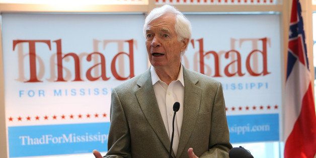 GULFPORT, MS - JUNE 22: U.S. Sen. Thad Cochran (R-MS) speaks during a campaign rally at Gulfport-Biloxi International Airport on June 22, 2014 in Gulfport, Mississippi. Tea Party-backed Republican candidate for U.S. Senate Chris McDaniel, a Mississippi state senator, is locked in a tight runoff race with incumbent U.S. Sen. Thad Cochran (R-MS) who failed to win the nomination in the primary election. (Photo by Justin Sullivan/Getty Images)