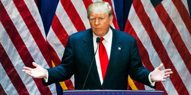 NEW YORK, NY - JUNE 16: Business mogul Donald Trump gives a speech as he announces his candidacy for the U.S. presidency at
