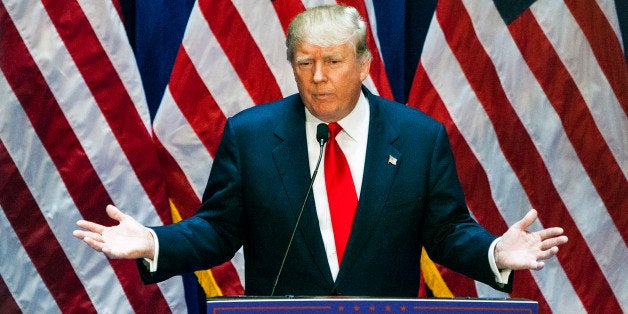 NEW YORK, NY - JUNE 16: Business mogul Donald Trump gives a speech as he announces his candidacy for the U.S. presidency at Trump Tower on June 16, 2015 in New York City. Trump is the 12th Republican who has announced running for the White House. (Photo by Christopher Gregory/Getty Images)