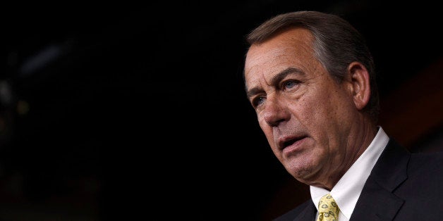 House Speaker John Boehner of Ohio speaks during a news conference on Capitol Hill in Washington, Thursday, June 4, 2015. (AP