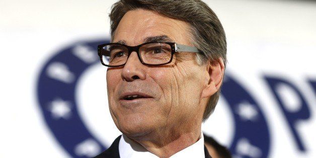 DALLAS, TX - JUNE 4: Former Texas Governor Rick Perry talks to supporters before announcing that he will run for president in 2016 June 4, 2015 in Dallas, Texas. Perry, who also ran for president in 2012, is the tenth Republican to join the race for president in 2016. (Photo by Ron Jenkins/Getty Images)