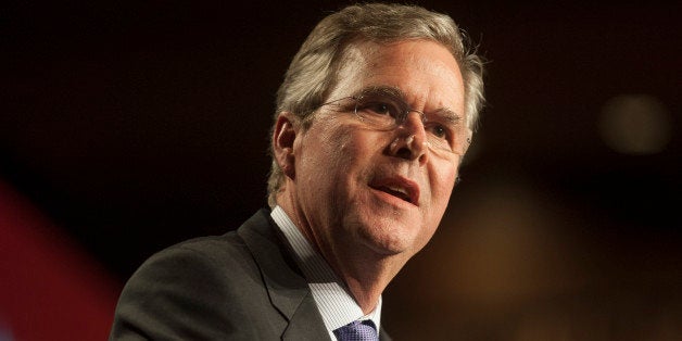 SCOTTSDALE, AZ - MAY 14: Former Florida Gov. Jeb Bush speaks at a dinner during the Republican National Committee Spring Meeting at The Phoenician May 14, 2015 in Scottsdale, Arizona. Bush, brother of former President George W. Bush and son of former President George H.W. Bush, is widely expected to run for the Republican nomination for president in 2016. (Photo by Laura Segall/Getty Images)