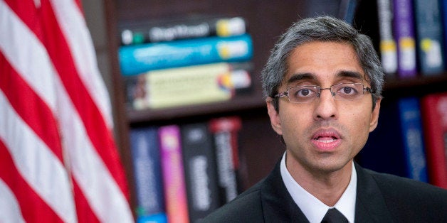 WASHINGTON, DC - APRIL 07: Vivek Murthy, U.S. surgeon general, speaks while participating in a roundtable discussion on the