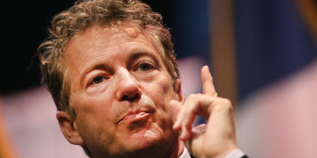 WAUKEE, IA - APRIL 25: Senator Rand Paul (R-KY) speaks to guests gathered at the Point of Grace Church for the Iowa Faith an