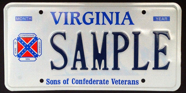 405136 02: A Sample Virginia Licence Plate Containing The Logo Of The Sons Of Confederate Veterans, Which Incorporates The Co