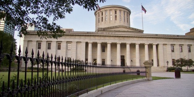 The Ohio statehouse Capitol building in Columbus, Ohio.