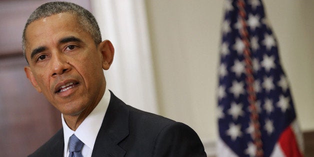 WASHINGTON, DC - JUNE 24: U.S. President Barack Obama announces changes to the government's hostage policy in the Roosevelt Room at the White House June 24, 2015 in Washington, DC. Families of hostages taken and killed by ISIS and other terrorism groups have described the government's interaction with them as unresponsive and uncaring Obama said that would change but did said the policy of refusing to pay ransom would remain. (Photo by Chip Somodevilla/Getty Images)