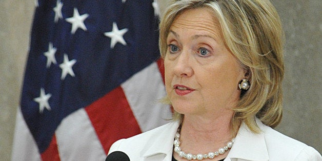 US Secretary of State Hillary Clinton delivers opening remarks June 22, 2010 during a Lesbian, Gay, Bisexual and Transgender (LGBT) Pride Month event at the US State Department in Washington,DC. Clinton discussed human rights and US foreign policy. AFP PHOTO/ Karen Bleier (Photo credit should read KAREN BLEIER/AFP/Getty Images)