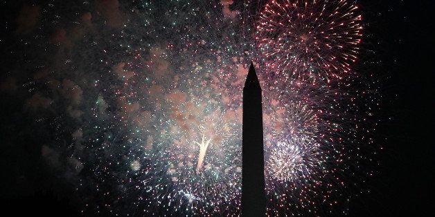 WASHINGTON, DC - JULY 04: Fireworks display during PBS's 2014 A CAPITOL FOURTH at U.S. Capitol, West Lawn on July 4, 2014 in Washington, DC. (Photo by Paul Morigi/Getty Images for Capital Concerts)