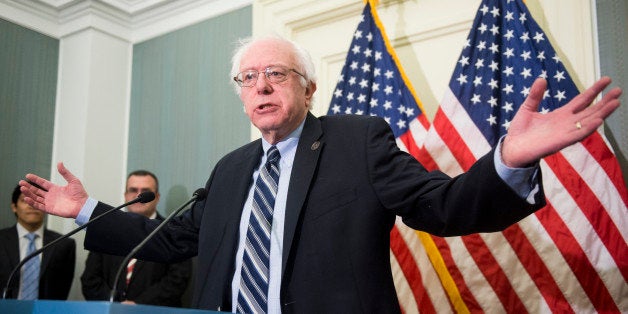 UNITED STATES - JANUARY 31: Sen. Bernie Sanders, I-Vt., speaks during the news conference to oppose the chained Consumer Price Index to cut benefits for Social Security and disabled veterans on Thursday, Jan. 31, 2013. (Photo By Bill Clark/CQ Roll Call)