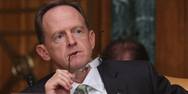 WASHINGTON, DC - JUNE 17: Senate Budget Committee member Sen. Pat Toomey (R-PA) listens to testimony from Congressional Budget Office Director Keith Hall during a hearing in the Dirksen Senate Office Building on Capitol Hill June 17, 2015 in Washington, DC. Hall told the committee that federal debt would climb to over 100-percent of the total GDP by 2040 without major spending course correction. (Photo by Chip Somodevilla/Getty Images)