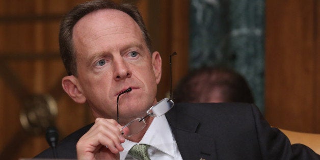 WASHINGTON, DC - JUNE 17: Senate Budget Committee member Sen. Pat Toomey (R-PA) listens to testimony from Congressional Budg