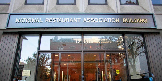 The National Restaurant Association building in Washington, Monday, Nov. 7, 2011. Leaving little to the imagination, a Chicago-area woman on Monday accused Republican presidential hopeful Herman Cain of making a crude sexual advance more than a decade ago when she was seeking his help finding a job. (AP Photo/Manuel Balce Ceneta)