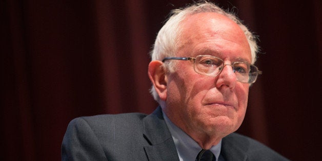 DES MOINES, IA - JUNE 12: Democratic Presidential Nominee Senator Bernie Sanders (D-VT) speaks at a campaign event at Drake University on June 12, 2015 in Des Moines, Iowa. Sanders, an advocate of porviding free college education to all Americans, was greeted by a standing-room-only crowd at the event. (Photo by Scott Olson/Getty Images)