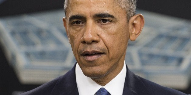 US President Barack Obama speaks following a meeting with top military officials about the military campaign against the Islamic State at the Pentagon in Washington, DC, July 6, 2015. Obama said Monday the US-led coalition battling Islamic State jihadists was 'intensifying' its campaign against the group's base in Syria, especially against its top leaders. 'We're going after the ISIL leadership and infrastructure in Syria, the heart of ISIL that pumps funds and propaganda to people around the world,' Obama said after a briefing on the campaign with top military leaders at the Pentagon. AFP PHOTO / SAUL LOEB (Photo credit should read SAUL LOEB/AFP/Getty Images)