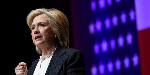 LAS VEGAS, NV - JUNE 18: Democratic presidential candidate and former U.S. Secretary of State Hillary Clinton speaks at the