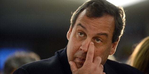 ASHLAND, NH - JULY 1: New Jersey Gov. Chris Christie (R) waits to speak at a town hall meeting at the American Legion Dupuis Cross Post 15 July 1, 2015 in Ashland, New Hampshire. Christie announced his presidential candidacy yesterday. (Photo by Darren McCollester/Getty Images)