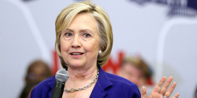 Democratic presidential candidate Hillary Rodham Clinton speaks during a campaign stop at the Iowa City Public Library, Tuesday, July 7, 2015, in Iowa City, Iowa. (AP Photo/Charlie Neibergall)