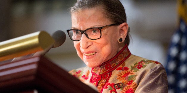 WASHINGTON, DC - MARCH 18: U.S. Supreme Court Justice Ruth Bader Ginsburg speaks at an annual Women's History Month reception hosted by Pelosi in the U.S. capitol building on Capitol Hill in Washington, D.C. This year's event honored the women Justices of the U.S. Supreme Court: Associate Justices Ruth Bader Ginsburg, Sonia Sotomayor, and Elena Kagan. (Photo by Allison Shelley/Getty Images)