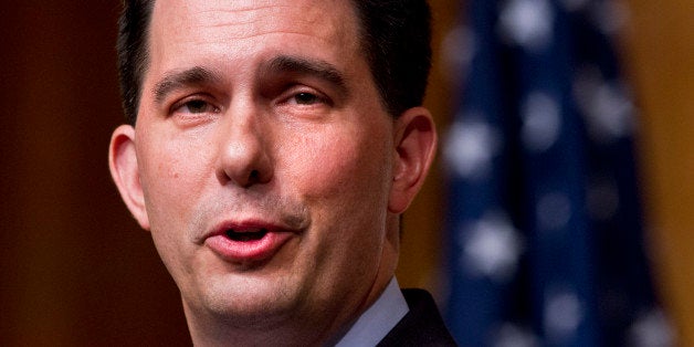 GOP potential presidential candidate Wisconsin Gov. Scott Walker, who is expected to announce his candidacy next month, speaks at the Road to Majority 2015 convention, Saturday June 20, 2015, in Washington. (AP Photo/Jacquelyn Martin)