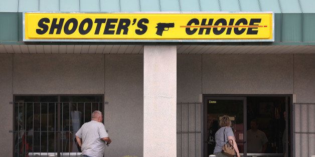 WEST COLUMBIA, SC - JUNE 23: The Shooter's Choice store is seen where reports indicate that Dylan Roof allegedly bought the gun that he used to kill nine people at the Emanuel African Methodist Episcopal Church on June 23, 2015 in West Columbia, South Carolina. Dylann Roof, 21 years old, is suspected of killing nine people during a prayer meeting in the church, which is one of the nation's oldest black churches in Charleston. (Photo by Joe Raedle/Getty Images)
