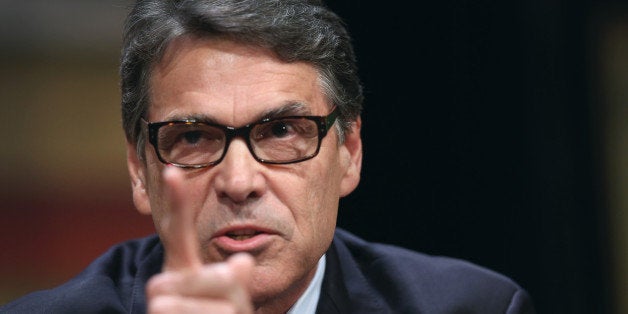 AMES, IA - JULY 18: Republican presidential candidate and former Texas Governor Rick Perry fields questions at The Family Lea