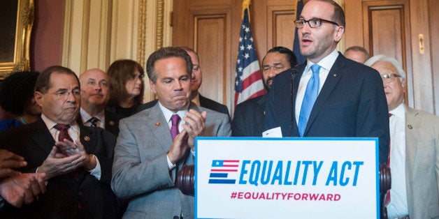 IMAGE DISTRIBUTED FOR HUMAN RIGHTS CAMPAIGN - Human Rights Campaign President Chad Griffin speaks at a news conference in the