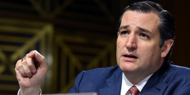 Sen. Ted Cruz, R-Texas, questions U.S. Immigration and Customs Enforcement (ICE) Director Sarah Saldana during a Senate Judiciary hearing to examine the Administration's immigration enforcement policies, in Washington, Tuesday, July 21, 2015. (AP Photo/Molly Riley)